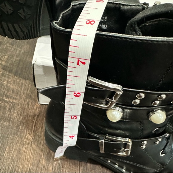 Black Studded Ankle Boots with Pearls - Picture 11 of 11